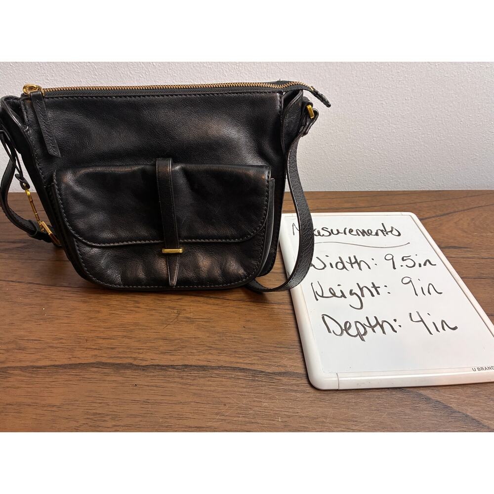 Fossil Ryder Crossbody Bag Black Purse Pebbled Leather Key Charm - Picture 14 of 14